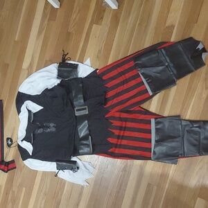 Pirate Costume for Adults X- Large - Black and Red
